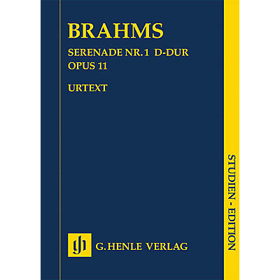 G. Henle Verlag Serenade No. 1 in D Major, Op. 11 Henle Study Scores by Johannes Brahms Edited by Michael Musgrave