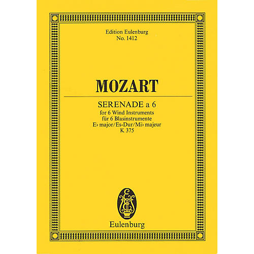 Eulenburg Serenade for 6 Wind Instruments in E-flat Major, K.375 Study Score Series by Wolfgang Amadeus Mozart