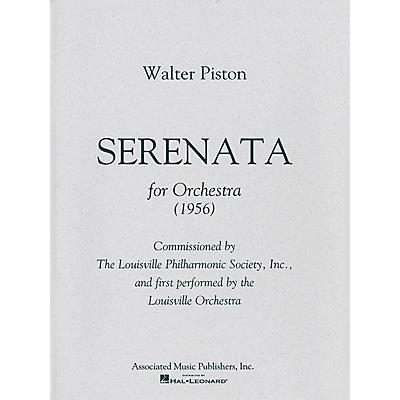 Associated Serenata (Full Score) Study Score Series Composed by Walter Piston