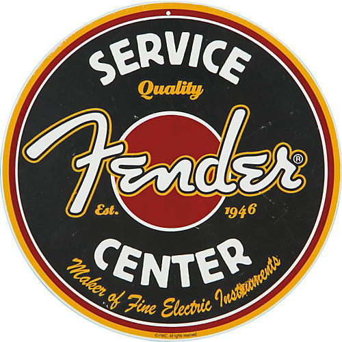 Fender Service Center Antique Sign | Musician's Friend