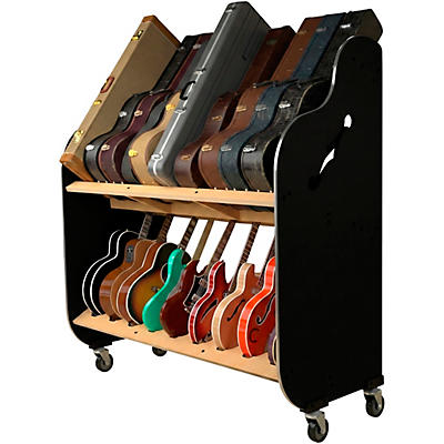 A&S Crafted Products Session-Pro Double-Stack Mobile Guitar and Case Storage Rack