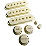 AxLabs Set Of Single Coil Pickup Covers In Vintage Spacing (52mm), Two Switch Tips, And Three Knobs (Gold Lettering) Vintage White