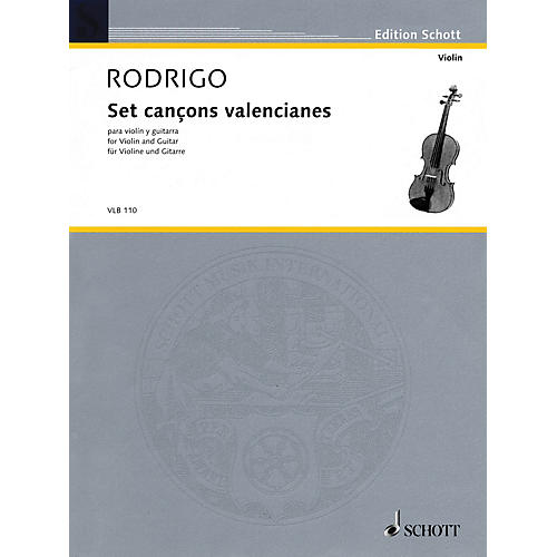 Set cançons valencianes Schott Series Composed by Joaquín Rodrigo Arranged by Peter E. Segal