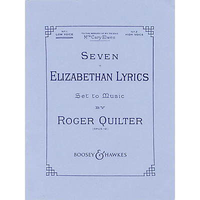 Boosey and Hawkes Seven Elizabethan Lyrics, Op. 12 (Voice and Piano) Boosey & Hawkes Voice Series  by Roger Quilter