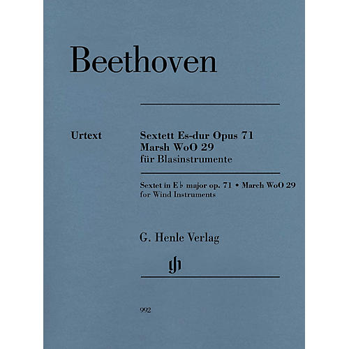 G. Henle Verlag Sextet in E-flat Major, Op. 71 and March, WoO 29 Henle Music Folios by Beethoven Edited by Egon Voss