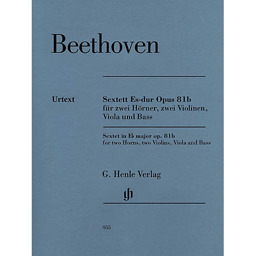 G. Henle Verlag Sextet in E-flat Major, Op. 81b Henle Music Folios Softcover by Beethoven Edited by Egon Voss