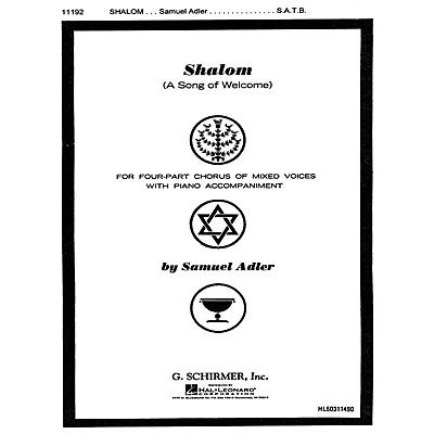 G. Schirmer Shalom Song Of Welcome SATB composed by S Adler