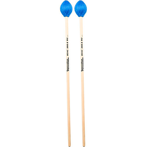 Innovative Percussion She-e Wu Series Birch Handle Marimba Mallets Medium Hard Concerto Electric Blue Cord