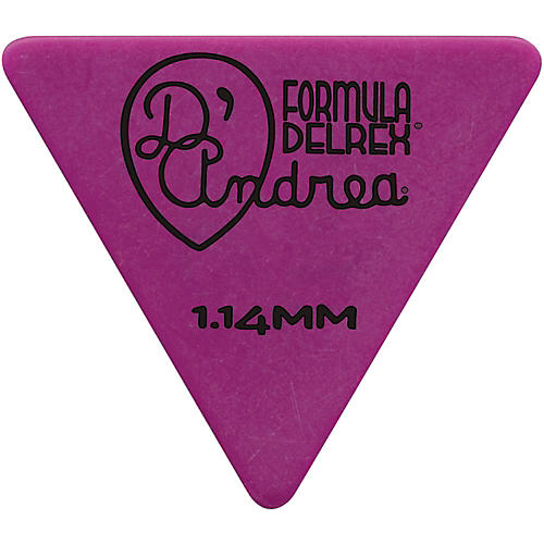 D'Andrea Shell Celluloid 355 Triangle Picks - One Dozen Purple 1.14 mm