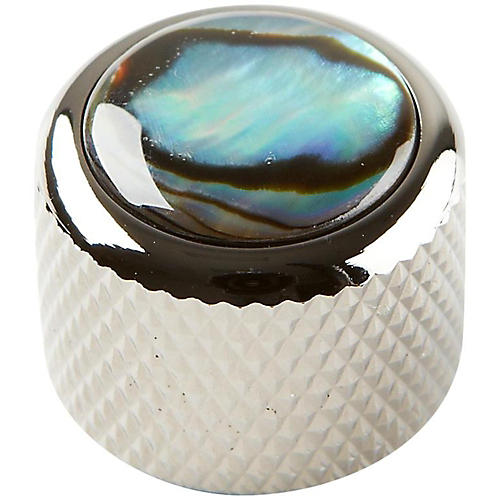 Q Parts Shell Dome Knob Single Black Chrome Natural Abalone