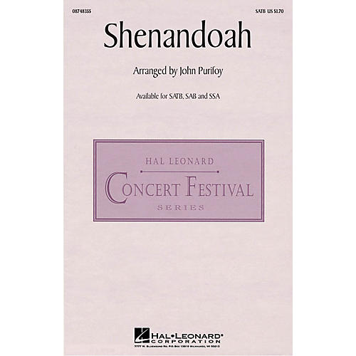 Hal Leonard Shenandoah SSA Arranged by John Purifoy
