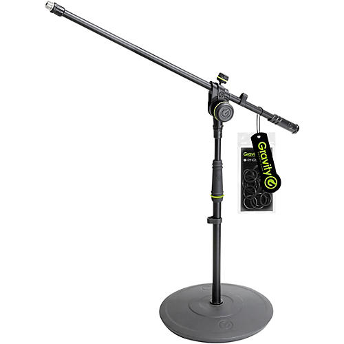 Short Microphone Stand With Round Base And 2-Point Adjustment Boom