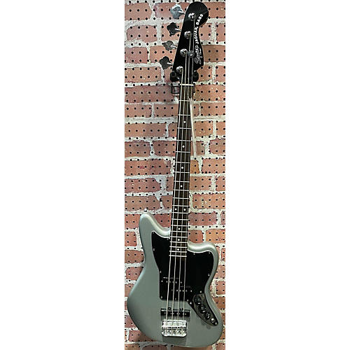 Squier Short Scale Vintage Modified Jaguar Electric Bass Guitar Silver