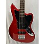 Used Squier Short Scale Vintage Modified Jaguar Electric Bass Guitar Candy Apple Red Metallic