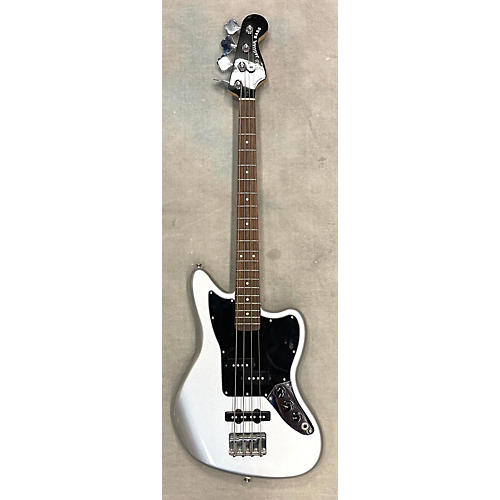 Squier Short Scale Vintage Modified Jaguar Electric Bass Guitar Silver