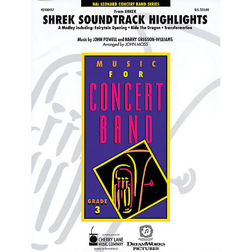 Cherry Lane Shrek Soundtrack Highlights - Young Concert Band Level 3 by John Moss