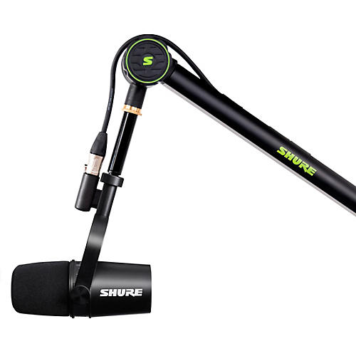 Shure Shure Deluxe Articulating Desktop Mic Boom Stand with Black MV7 Microphone