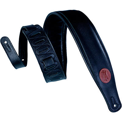 Levy's Signature Legacy Series MSS2 Leather 3" Guitar Strap - Black