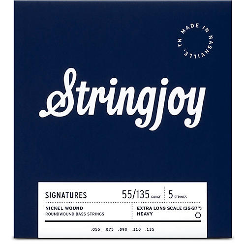 Stringjoy Signatures 5 String Extra Long Scale Nickel Wound Bass Guitar Strings 55 - 135