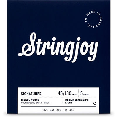 Stringjoy Signatures 5 String Medium Scale Nickel Wound Bass Guitar Strings