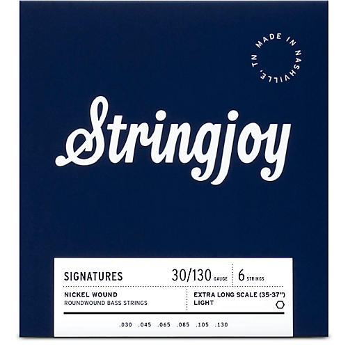 Stringjoy Signatures 6 String Extra Long Scale Nickel Wound Bass Guitar Strings 30 - 130