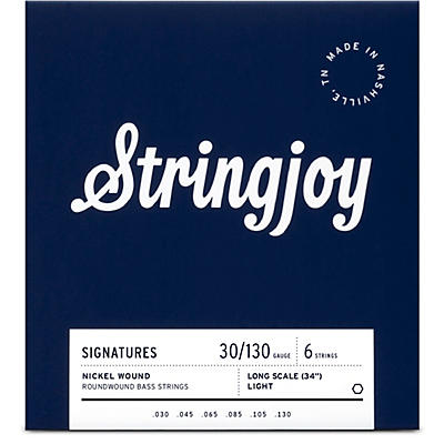Stringjoy Signatures 6 String Long Scale Nickel Wound Bass Guitar Strings