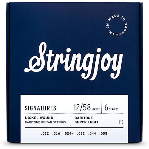 Stringjoy Signatures Baritone Nickel Wound Electric Guitar Strings 12 - 58