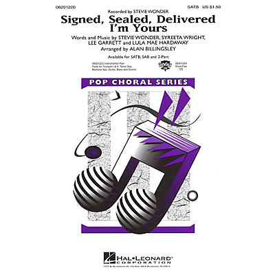 Hal Leonard Signed, Sealed, Delivered I'm Yours 2-Part by Stevie Wonder Arranged by Alan Billingsley