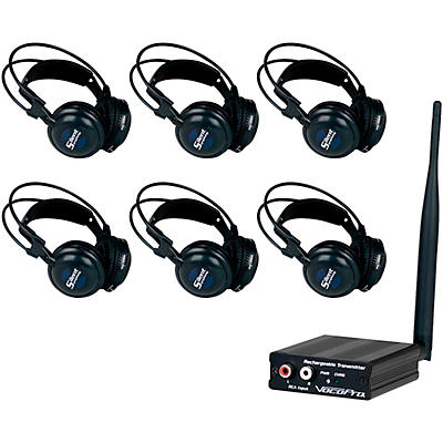 VocoPro Silent Event Package with One Transmitter and Six Wireless Headphone Receivers