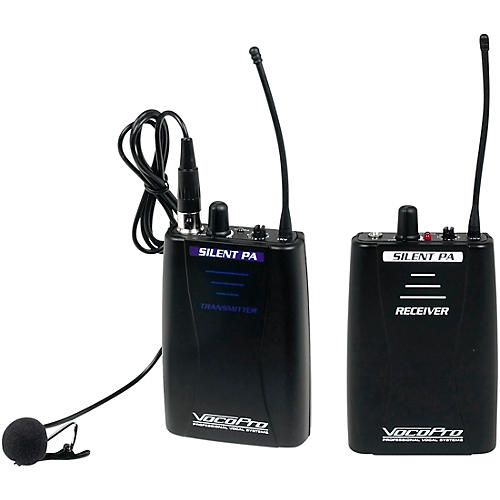 VocoPro SilentPA-PORTABLE 16CH UHF Wireless Audio Broadcast System (Bodypack Transmitter with Bodypack Receiver)