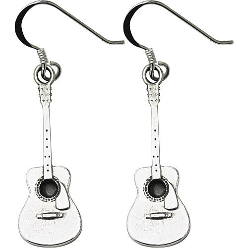 Silver Acoustic Guitar Earrings