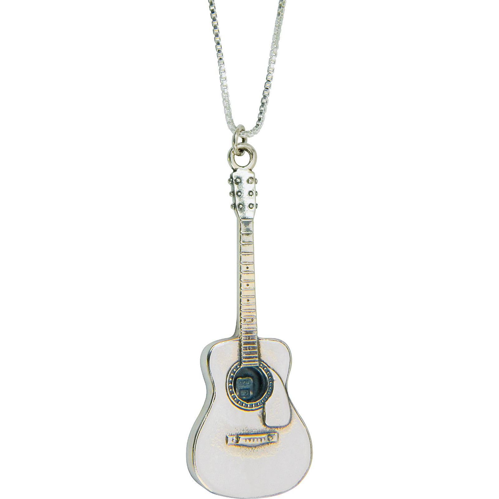Jeffrey David Silver Acoustic Guitar Pendant Necklace Musician's Friend
