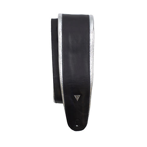Perri's Silver Lining Padded Leather Guitar Strap Black 3.5 in.