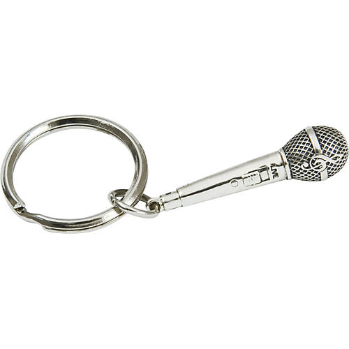 Silver Microphone Keychain