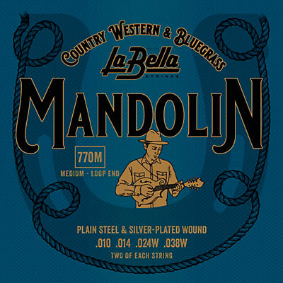 La Bella Silver-Plated Mandolin Strings - Medium (10-38)