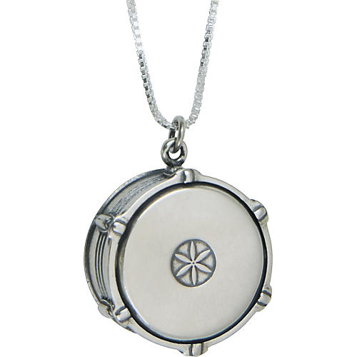 Silver Snare Drum Pendant Necklace