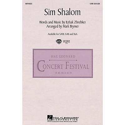 Hal Leonard Sim Shalom SATB arranged by Mark Brymer