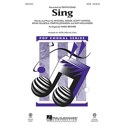 Hal Leonard Sing SAB by Pentatonix Arranged by Mark Brymer
