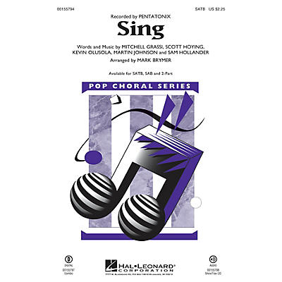 Hal Leonard Sing SATB by Pentatonix arranged by Mark Brymer