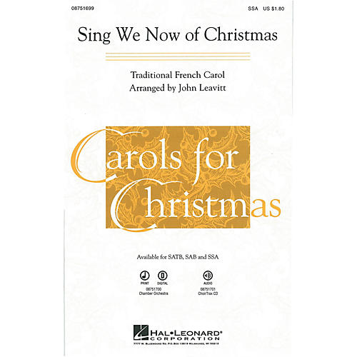 Hal Leonard Sing We Now of Christmas SSA arranged by John Leavitt