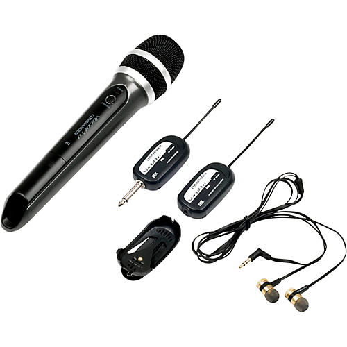 VocoPro SingAndHear-Duet All-In-One Wireless Microphone/Wireless In-Ear Receiver System, 900-927.2mHz 902-928 MHz Black