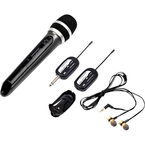 VocoPro SingAndHear-Quad All-In-One Wireless Microphone/Wireless In-Ear Receiver System, 900-927.2 902-928 MHz Black