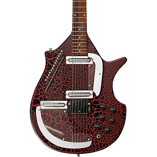 Danelectro Sitar Electric Guitar Red Crackle