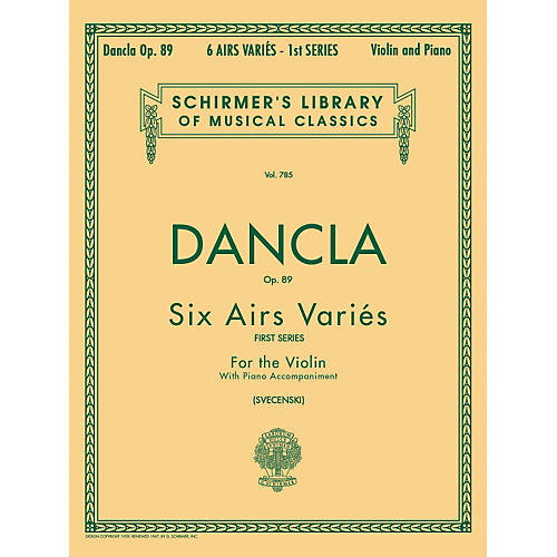 G. Schirmer Six Airs Varies Op 89 Violin Piano By Dancla
