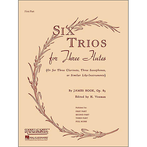 Hal Leonard Six Trios for Three Flutes First Part