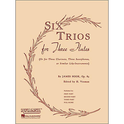 Hal Leonard Six Trios for Three Flutes Second Part