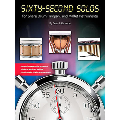 Alfred Sixty-Second Solos For Snare Drum, Timpani, and Mallet Instruments Book