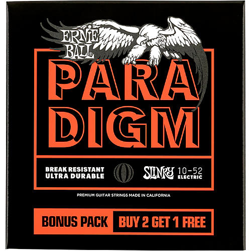 Skinny Top Heavy Bottom Slinky Paradigm Electric Guitar Strings 3-Pack