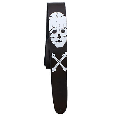 Perri's Skull and Bones Printed Leather Guitar Strap
