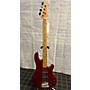 Used Lakland Skyline 4 String Electric Bass Guitar Chrome Red Metallic